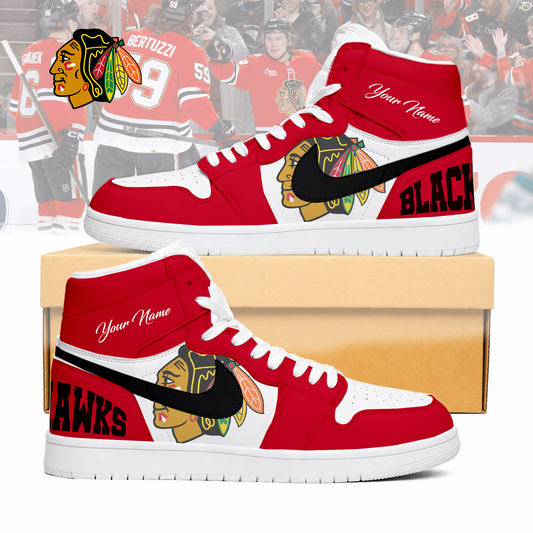 FINAL SALE - NEW CUSTOMIZED NHL08 CBH CHICAGO BLACKHAWKS AIR JORDAN SNEAKERS