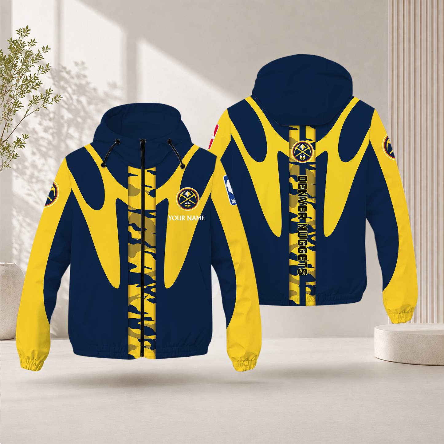 FINAL SALE - NEW CUSTOMIZED NBA08 DNU DENVER NUGGETS WINDBREAKER JACKET
