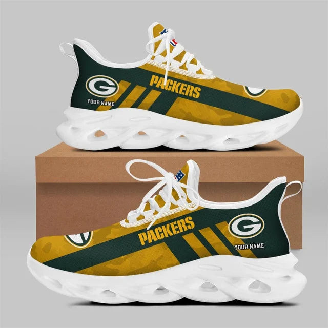 VIRAL EDITION - NEW CUSTOMIZED NFL08 GBP GREEN BAY PACKERS UNISEX MAX SOUL SHOES