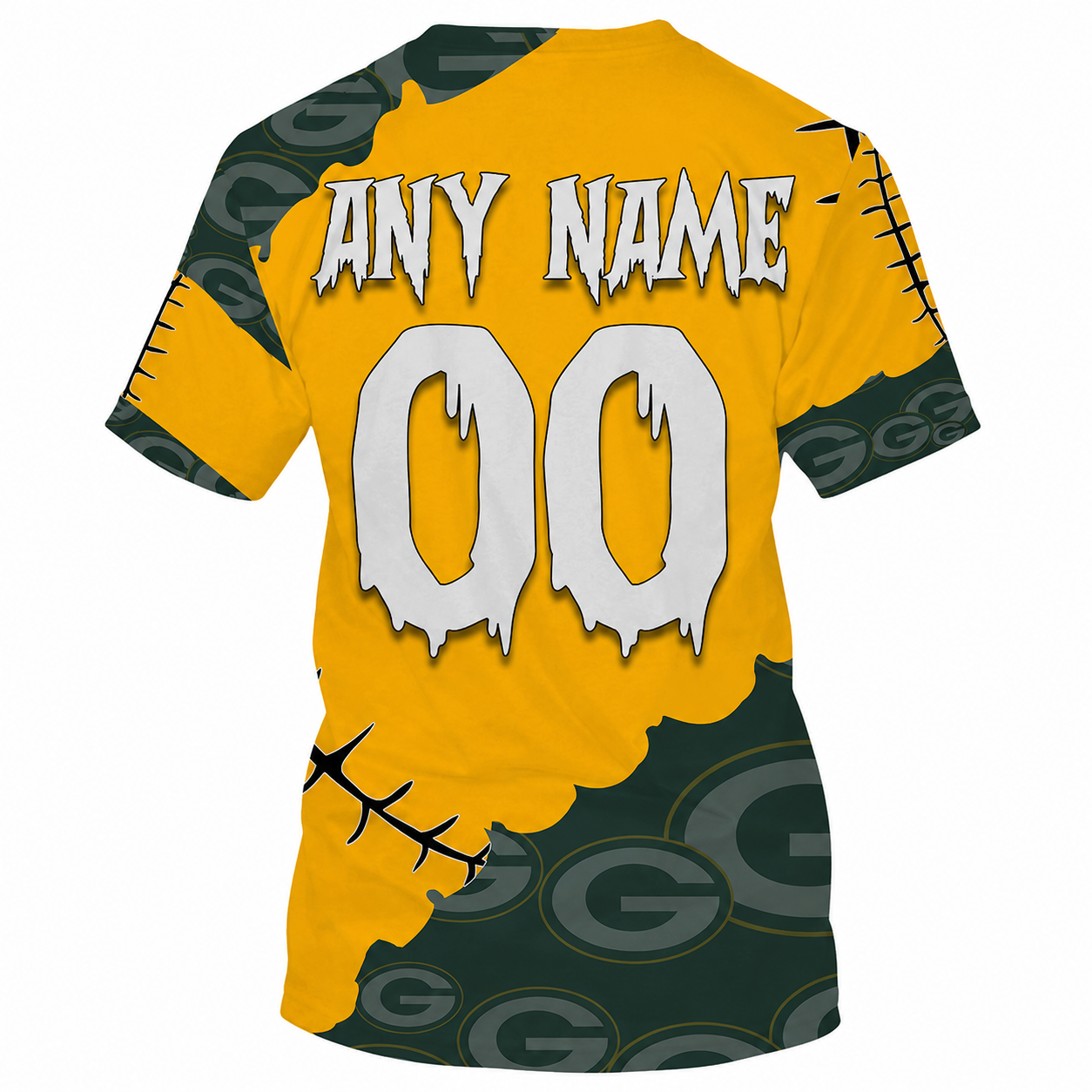 SPECIAL EDITION - NEW CUSTOMIZED NFL08 GBP GREEN BAY PACKERS HALLOWEEN SKULL APPAREL FOR FANS