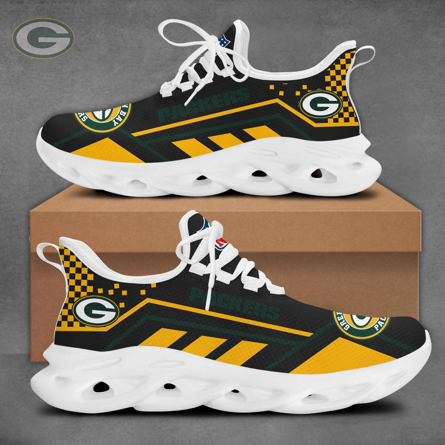 LIMITED EDITION - NEW CUSTOMIZED NFL08 GBP GREEN BAY PACKERS MAX SOUL SHOES