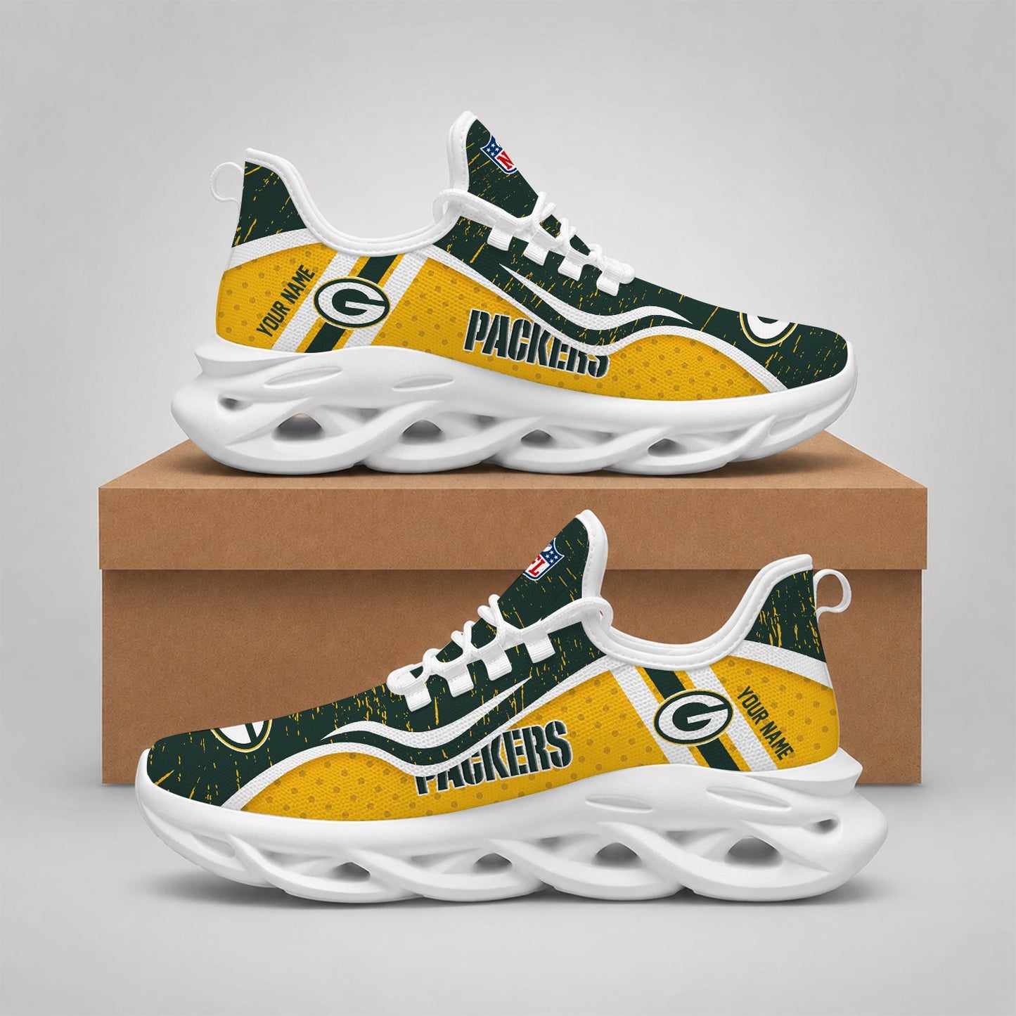 LIMITED EDITION - NEW CUSTOMIZED NFL08 GBP GREEN BAY PACKERS MAX SOUL SHOES