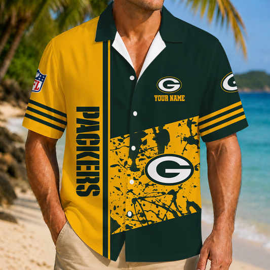 FINAL SALE - NEW CUSTOMIZED NFL08 GBP GREEN BAY PACKERS UNISEX HAWAIIAN SHIRT