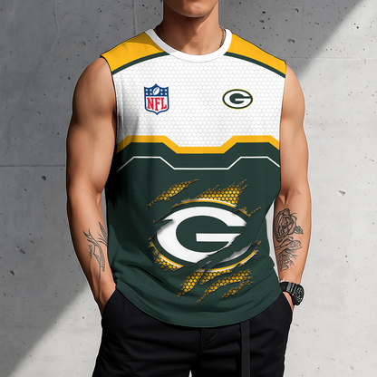 FINAL SALE - NEW CUSTOMIZED NFL08 GBP GREEN BAY PACKERS MEN'S GYM SHIRT