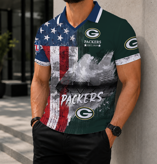 FINAL SALE - NEW CUSTOMIZED NFL08 GBP GREEN BAY PACKERS POLO SHIRT