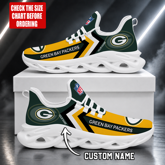 FINAL SALE - NEW CUSTOMIZED NFL08 GBP GREEN BAY PACKERS UNISEX MAX SOUL SHOES