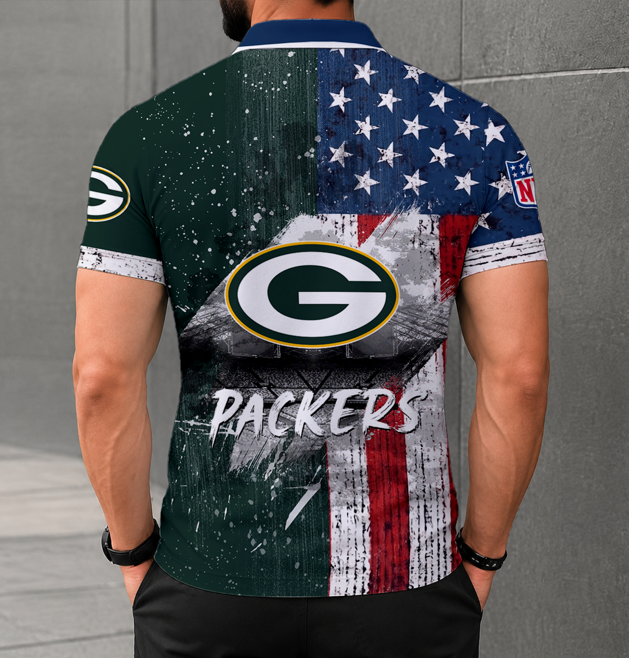FINAL SALE - NEW CUSTOMIZED NFL08 GBP GREEN BAY PACKERS POLO SHIRT