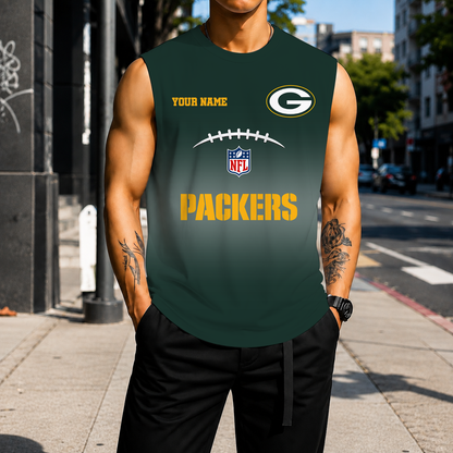 VIRAL EDITION - NEW CUSTOMIZED NFL08 GBP GREEN BAY PACKERS MEN'S GYM SHIRT