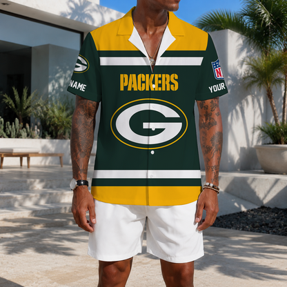 FLASH SALE - NEW CUSTOMIZED NFL08 GBP GREEN BAY PACKERS UNISEX HAWAIIAN SHIRT