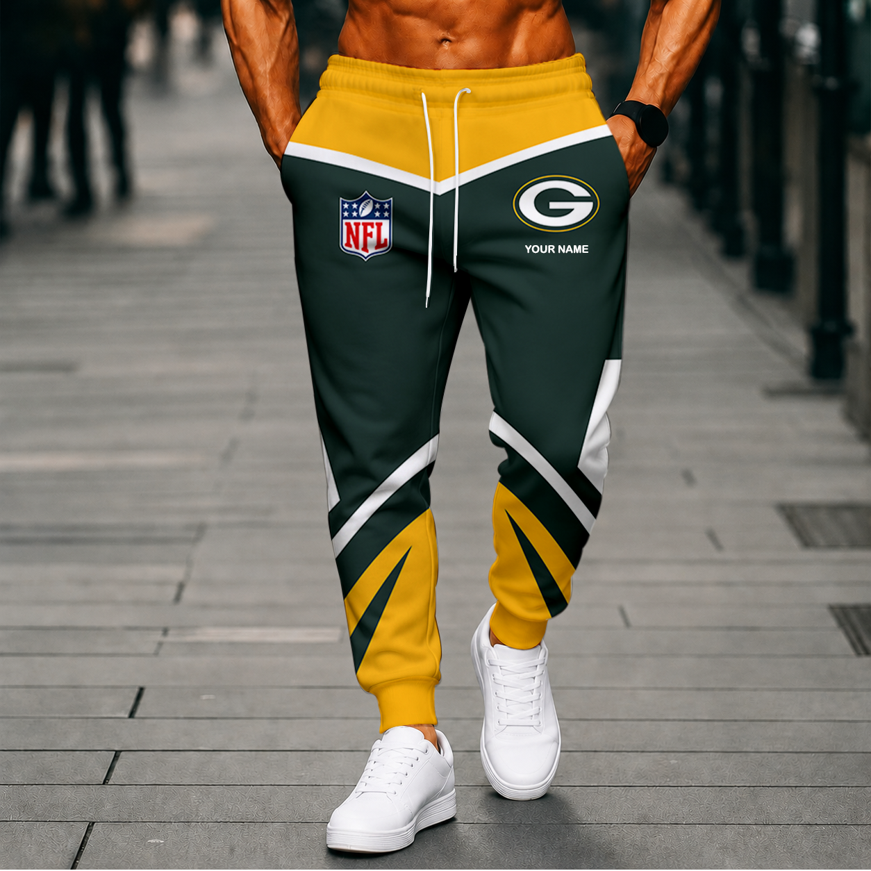 FINAL SALE - NEW CUSTOMIZED NFL08 GBP GREEN BAY PACKERS SWEATPANTS