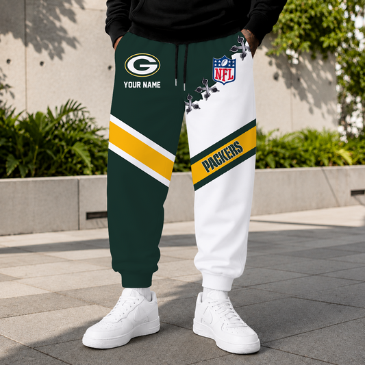 FLASH SALE - NEW CUSTOMIZED NFL08 GBP GREEN BAY PACKERS SWEATPANTS