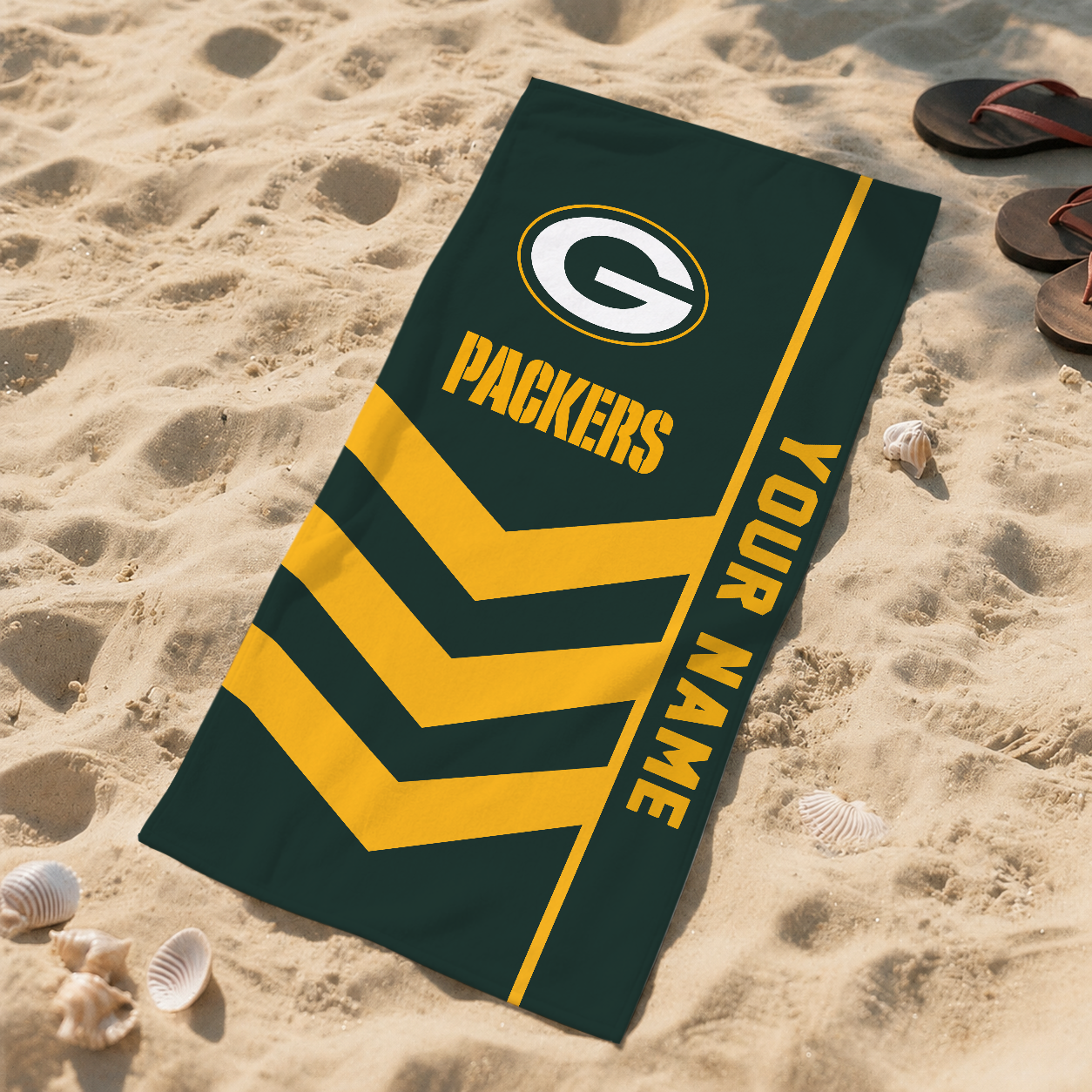 HOT DEAL - NEW CUSTOMIZED NFL08 GBP GREEN BAY PACKERS BEACH TOWEL
