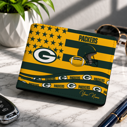 FINAL SALE - NEW CUSTOMIZED NFL08 GBP GREEN BAY PACKERS LEATHER WALLET
