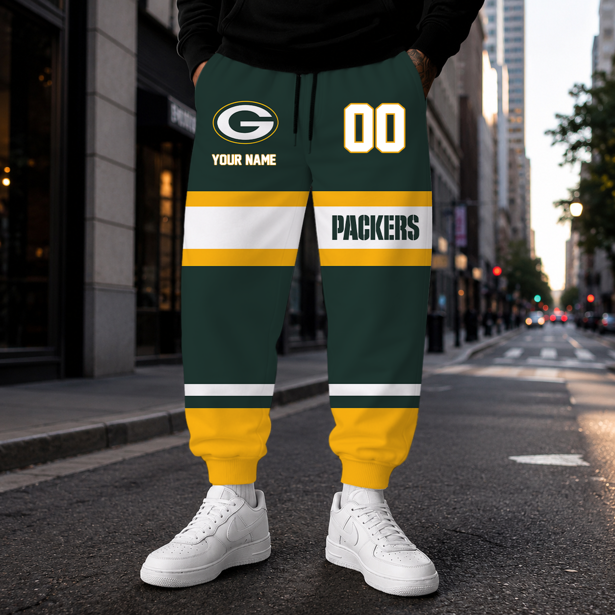 EXCLUSIVE EDITION - NEW CUSTOMIZED NFL08 GBP GREEN BAY PACKERS SWEATPANTS