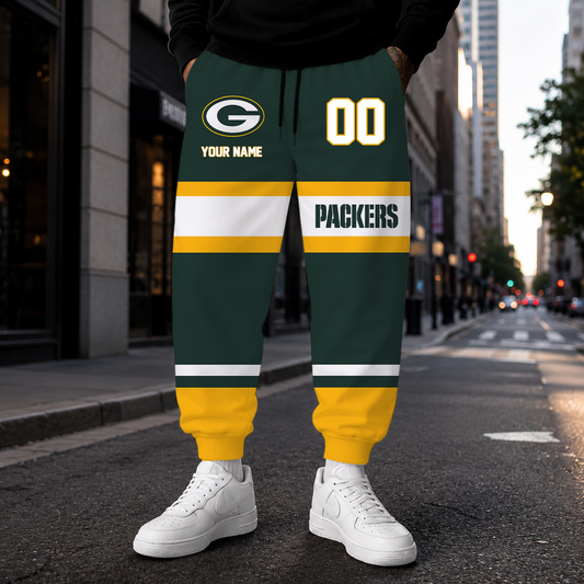 EXCLUSIVE EDITION - NEW CUSTOMIZED NFL08 GBP GREEN BAY PACKERS SWEATPANTS