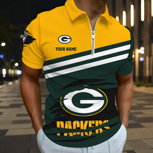 FINAL SALE - NEW CUSTOMIZED NFL08 GBP GREEN BAY PACKERS T-SHIRT, POLO SHIRT, ZIP POLO SHIRT, SWEATSHIRT, HOODIE & ZIP HOODIE