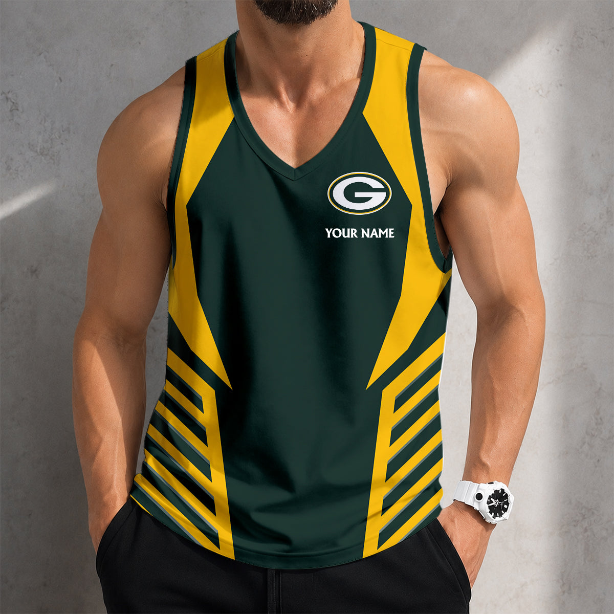 LIMITED EDITION - NEW CUSTOMIZED NFL08 GBP GREEN BAY PACKERS TANK TOP