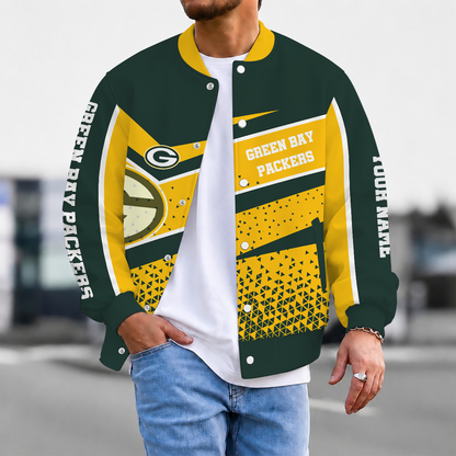 FLASH SALE - NEW CUSTOMIZED NFL08 GBP GREEN BAY PACKERS SATIN VARSITY & BASEBALL JACKET
