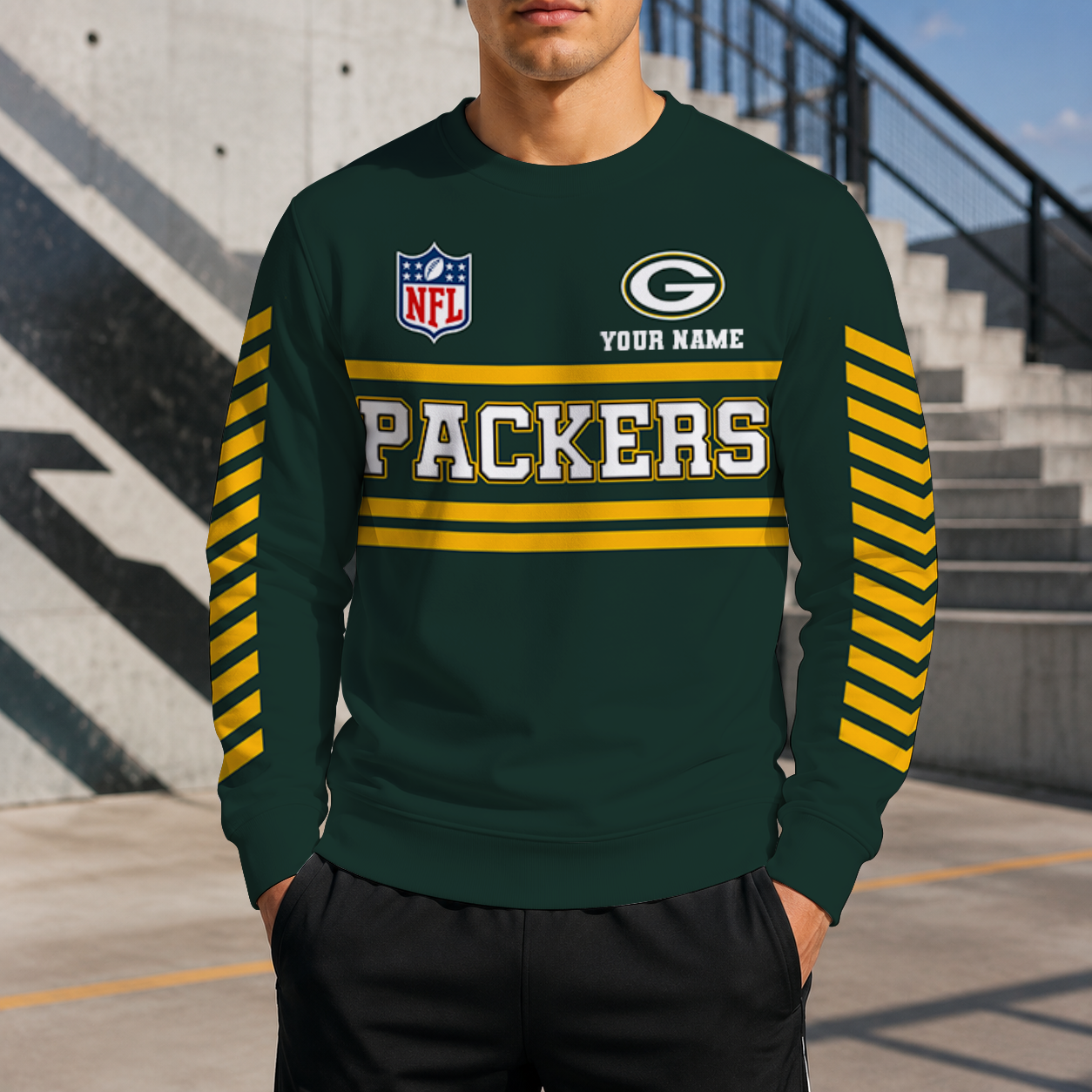 FINAL SALE - NEW CUSTOMIZED NFL08 GBP GREEN BAY PACKERS UNISEX SWEATSHIRT
