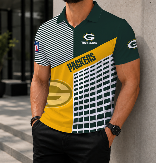 FINAL SALE - NEW CUSTOMIZED NFL08 GBP GREEN BAY PACKERS POLO SHIRT