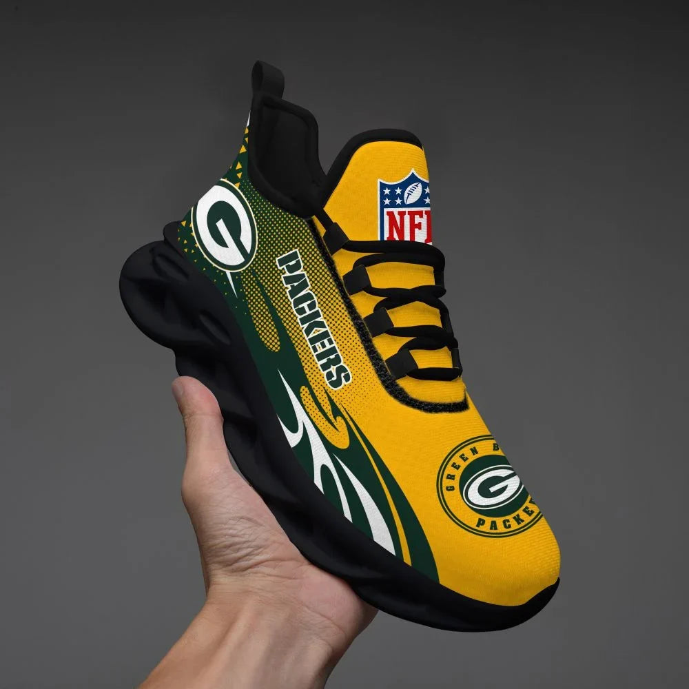 VIRAL EDITION - NEW CUSTOMIZED NFL08 GBP GREEN BAY PACKERS UNISEX MAX SOUL SHOES