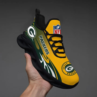 VIRAL EDITION - NEW CUSTOMIZED NFL08 GBP GREEN BAY PACKERS UNISEX MAX SOUL SHOES