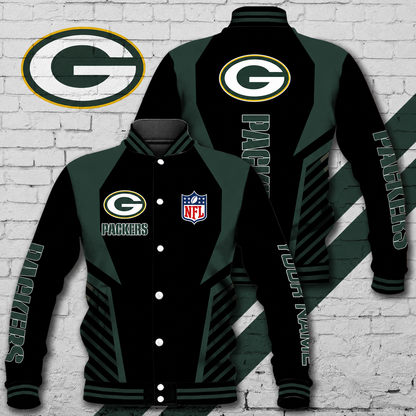 LIMITED EDITION - NEW CUSTOMIZED NFL08 GBP GREEN BAY PACKERS SATIN VARSITY & BASEBALL JACKET