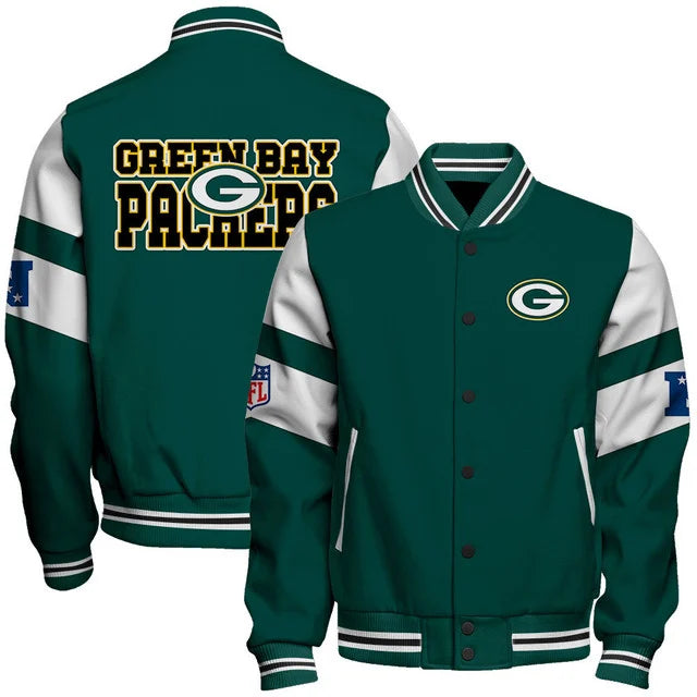 VIRAL EDITION - NEW CUSTOMIZED NFL08 GBP GREEN BAY PACKERS SATIN VARSITY & BASEBALL JACKET
