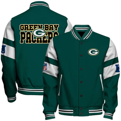VIRAL EDITION - NEW CUSTOMIZED NFL08 GBP GREEN BAY PACKERS SATIN VARSITY & BASEBALL JACKET
