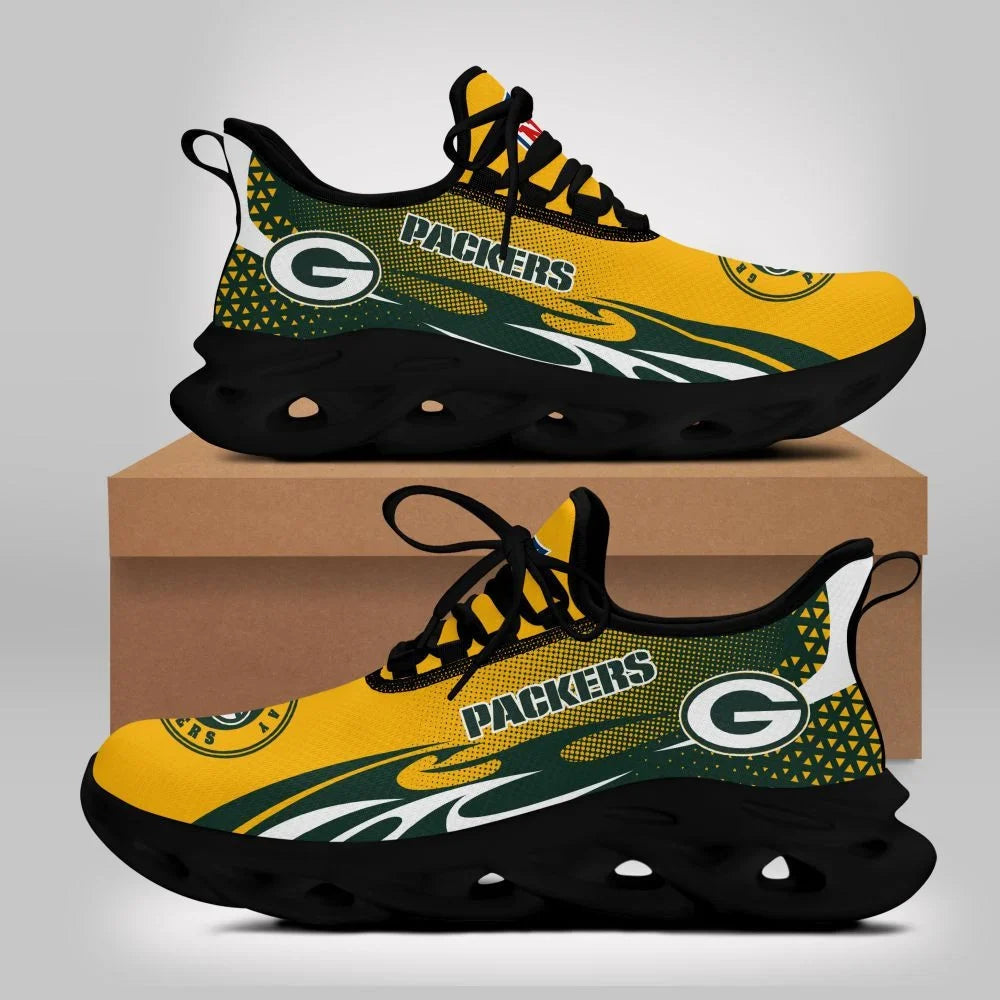 VIRAL EDITION - NEW CUSTOMIZED NFL08 GBP GREEN BAY PACKERS UNISEX MAX SOUL SHOES