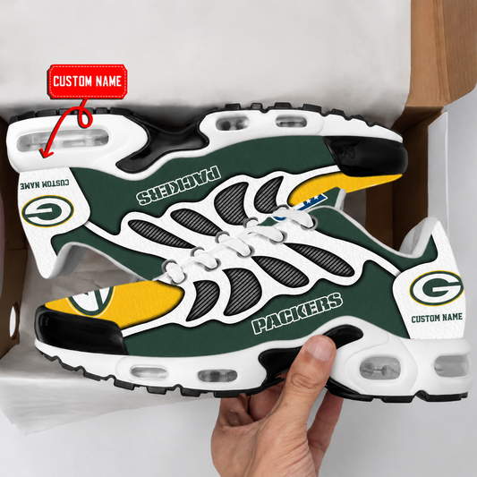 HOT DEAL - NEW CUSTOMIZED NFL08 GBP GREEN BAY PACKERS AIR MAX PLUS SNEAKERS
