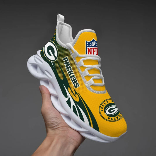 VIRAL EDITION - NEW CUSTOMIZED NFL08 GBP GREEN BAY PACKERS UNISEX MAX SOUL SHOES