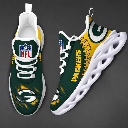 FINAL SALE - NEW CUSTOMIZED NFL08 GBP GREEN BAY PACKERS UNISEX MAX SOUL SHOES