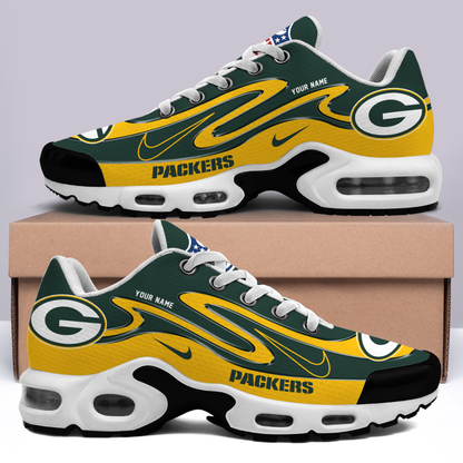 FINAL SALE - NEW CUSTOMIZED NFL08 GBP GREEN BAY PACKERS AIR MAX PLUS SNEAKERS
