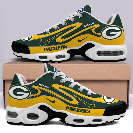 FINAL SALE - NEW CUSTOMIZED NFL08 GBP GREEN BAY PACKERS AIR MAX PLUS SNEAKERS