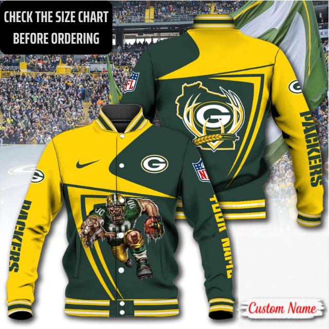 LIMITED EDITION - NEW CUSTOMIZED NFL08 GBP GREEN BAY PACKERS SATIN VARSITY & BASEBALL JACKET