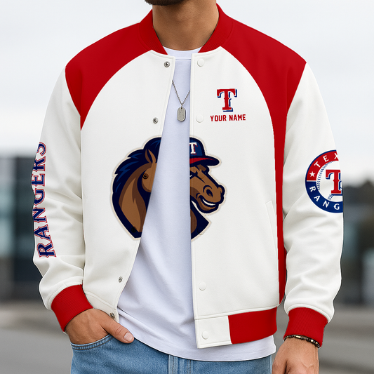 LIMITED EDITION - NEW CUSTOMIZED MLB08 TRS TX RANGERS BASEBALL JACKET, SATIN VARSITY JACKET