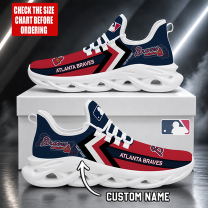 FINAL SALE - NEW CUSTOMIZED MLB09 ABS ATLANTA BRAVES MAX SOUL SHOES