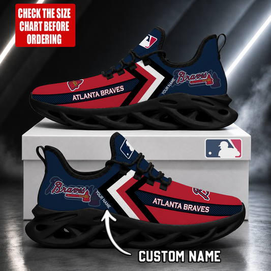 FINAL SALE - NEW CUSTOMIZED MLB09 ABS ATLANTA BRAVES MAX SOUL SHOES