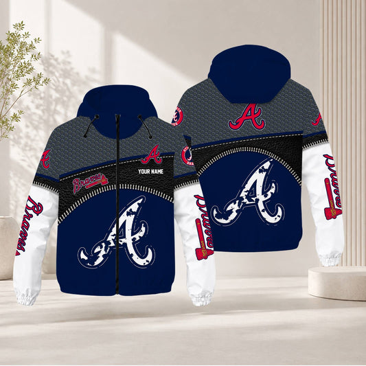 FINAL SALE - NEW CUSTOMIZED MLB09 ABS ATLANTA BRAVES WINDBREAKER JACKET