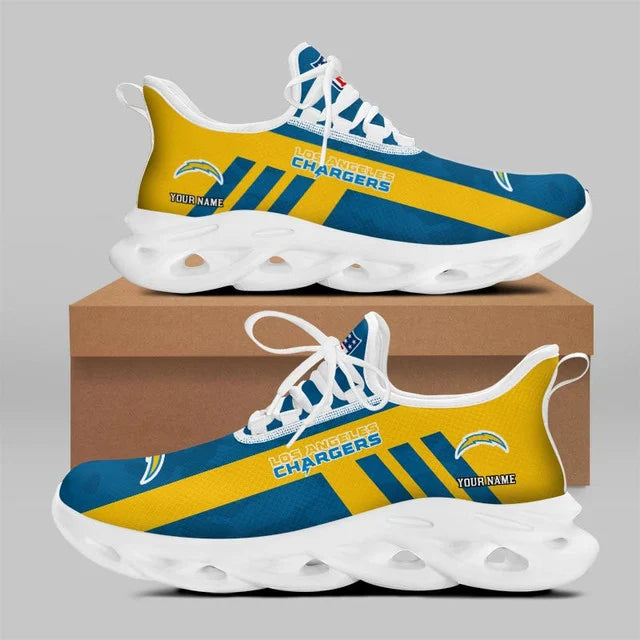 VIRAL EDITION - NEW CUSTOMIZED NFL09 LAC LOS ANGELES CHARGERS UNISEX MAX SOUL SHOES