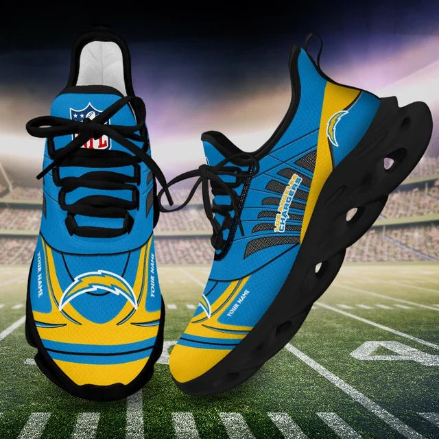 SPECIAL EDITION - NEW CUSTOMIZED NFL09 LAC LOS ANGELES CHARGERS UNISEX MAX SOUL SHOES