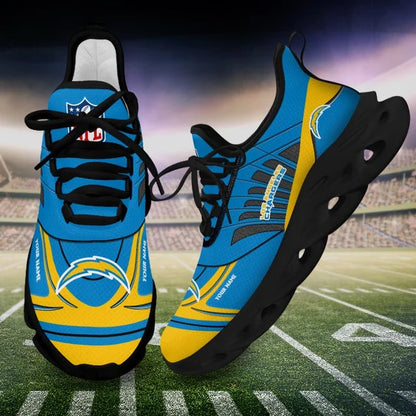 SPECIAL EDITION - NEW CUSTOMIZED NFL09 LAC LOS ANGELES CHARGERS UNISEX MAX SOUL SHOES
