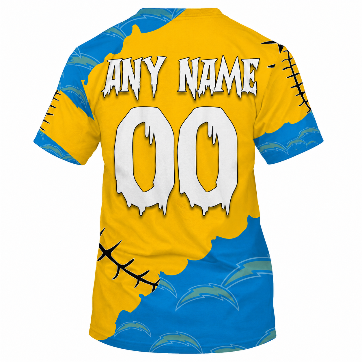 SPECIAL EDITION - NEW CUSTOMIZED NFL09 LAC LOS ANGELES CHARGERS HALLOWEEN SKULL APPAREL FOR FANS