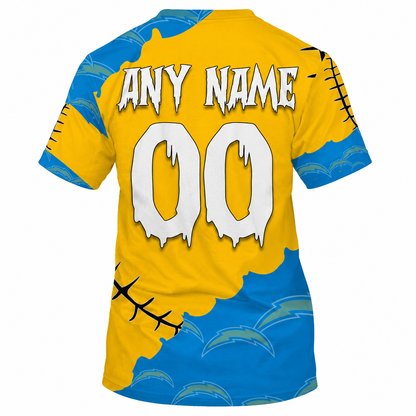 SPECIAL EDITION - NEW CUSTOMIZED NFL09 LAC LOS ANGELES CHARGERS HALLOWEEN SKULL APPAREL FOR FANS