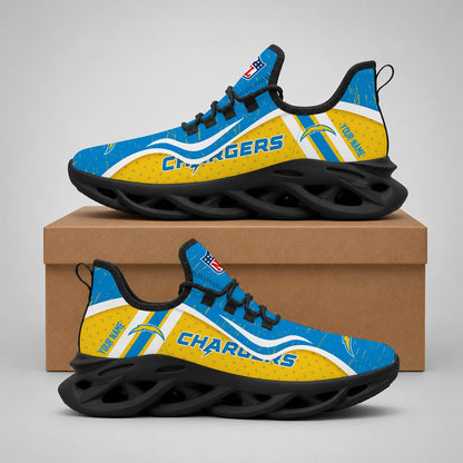LIMITED EDITION - NEW CUSTOMIZED NFL09 LAC LOS ANGELES CHARGERS MAX SOUL SHOES