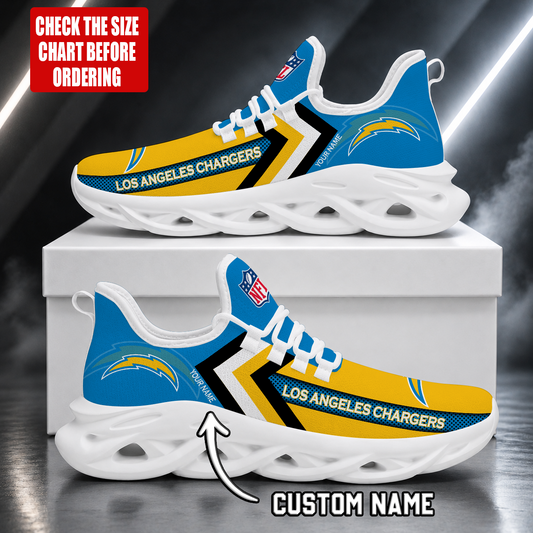 FINAL SALE - NEW CUSTOMIZED NFL09 LAC LOS ANGELES CHARGERS UNISEX MAX SOUL SHOES