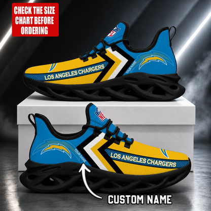 FINAL SALE - NEW CUSTOMIZED NFL09 LAC LOS ANGELES CHARGERS UNISEX MAX SOUL SHOES