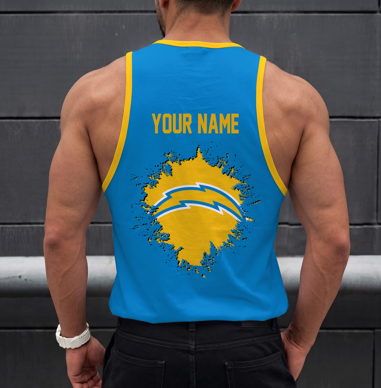 LIMITED EDITION - NEW CUSTOMIZED NFL09 LAC LOS ANGELES CHARGERS UNISEX TANK TOP