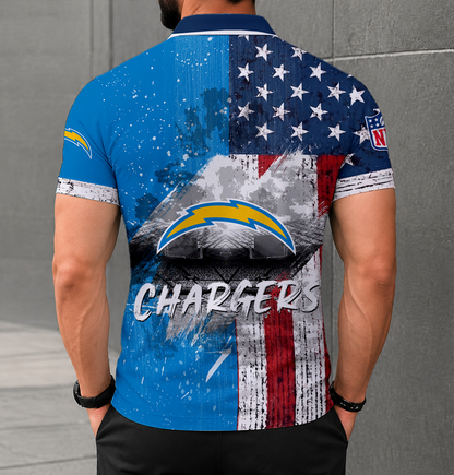 FINAL SALE - NEW CUSTOMIZED NFL09 LAC LOS ANGELES CHARGERS POLO SHIRT